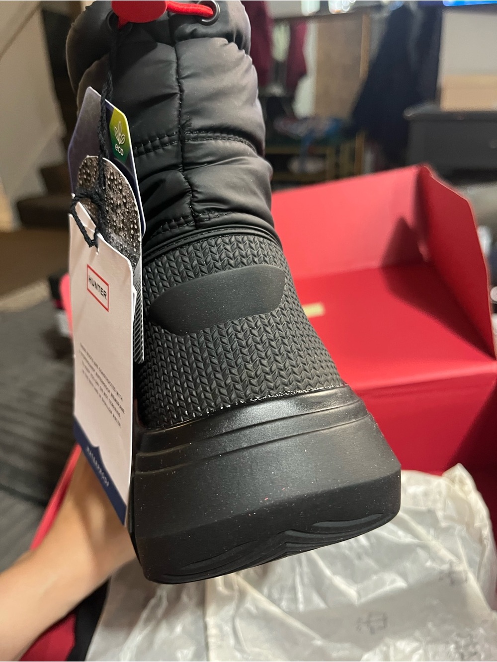 Hunter Intrepid Short Snow Boots Waterproof Black new in box - Picture 5 of 6